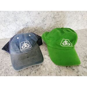 Pioneer Seed Adjustable Vintage Trucker Hats Lot‎ of 2 Farmer Midwest Green Blue